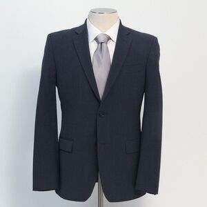 Versace Collection Made in Italy Wool Blend Pin Dot Navy Blue 2B 2V Blazer, 50R